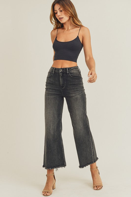 Giving Attitude - High Waisted Wide Leg Jeans