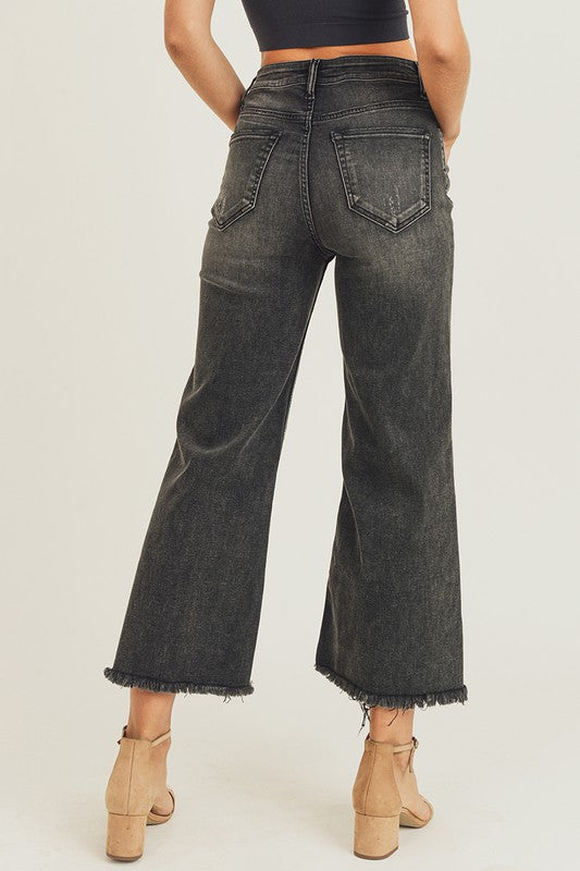 Giving Attitude - High Waisted Wide Leg Jeans