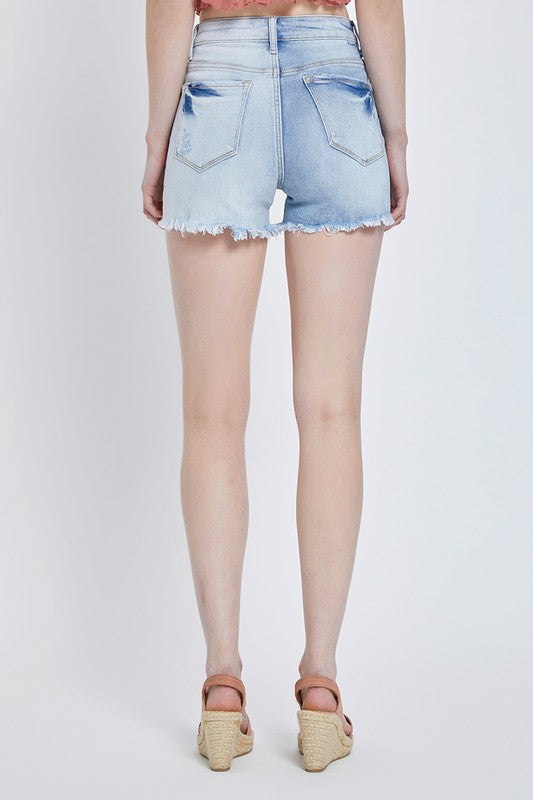 The Other Side - High Rise Two Tone Shorts