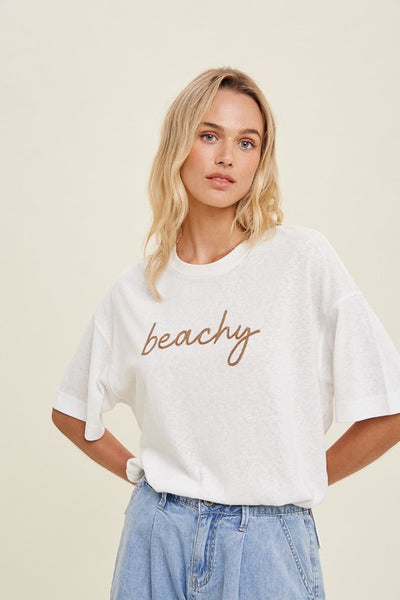 Beachy - Embroidered Oversized Boxy Top