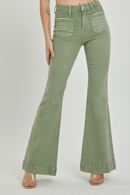 Town Square - High Rise Front Pocket Bell Bottom Pants