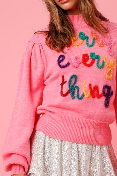 Merry Every Thing - Lurex Embroidery Christmas Sweater