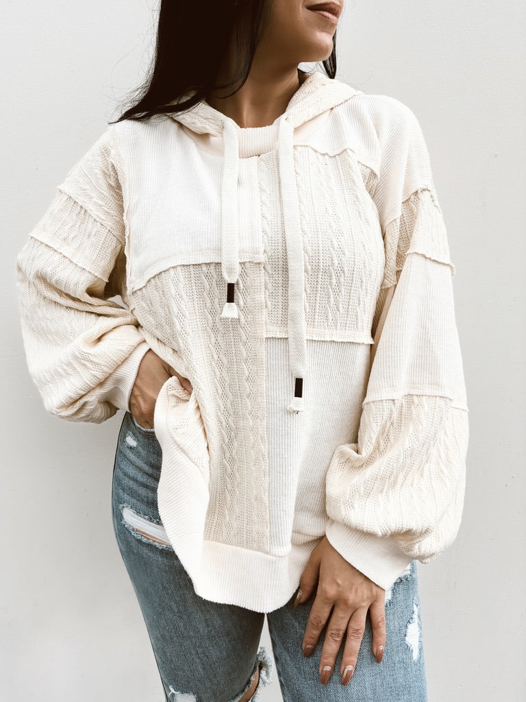 The Morning Mix - Contrasting Sweater Knit Top