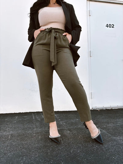 More Power To You - Solid Woven Paper Bag Pants