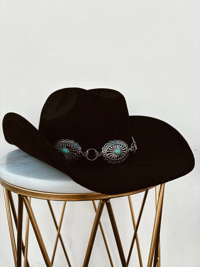 Giddy Up Girl - Cowboy Concho Banded Hat