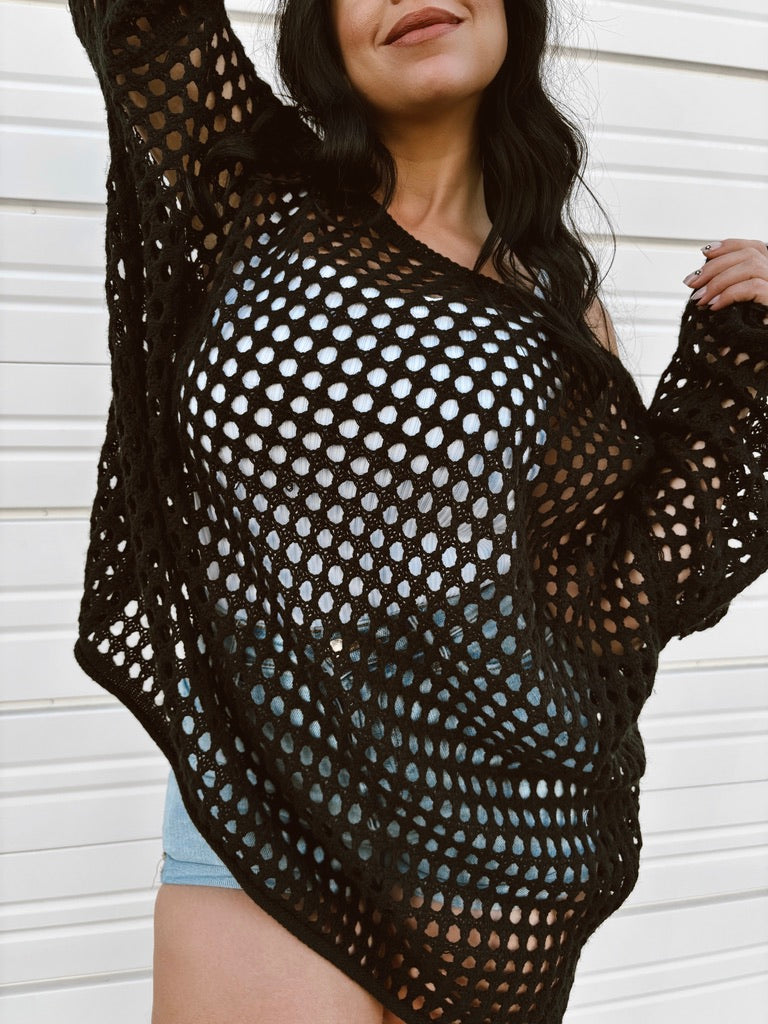 Breezing By - Open Knit Cover Up