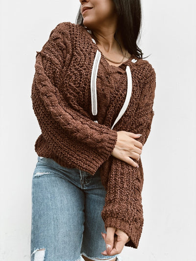 Life In Autumn - Hooded Chenille Sweater