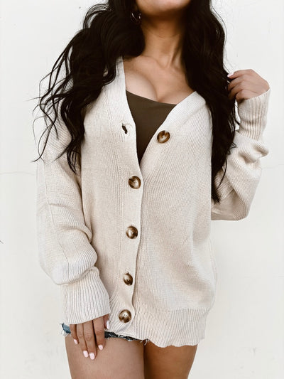 Rush Of Cold - Button Down Knit Cardigan