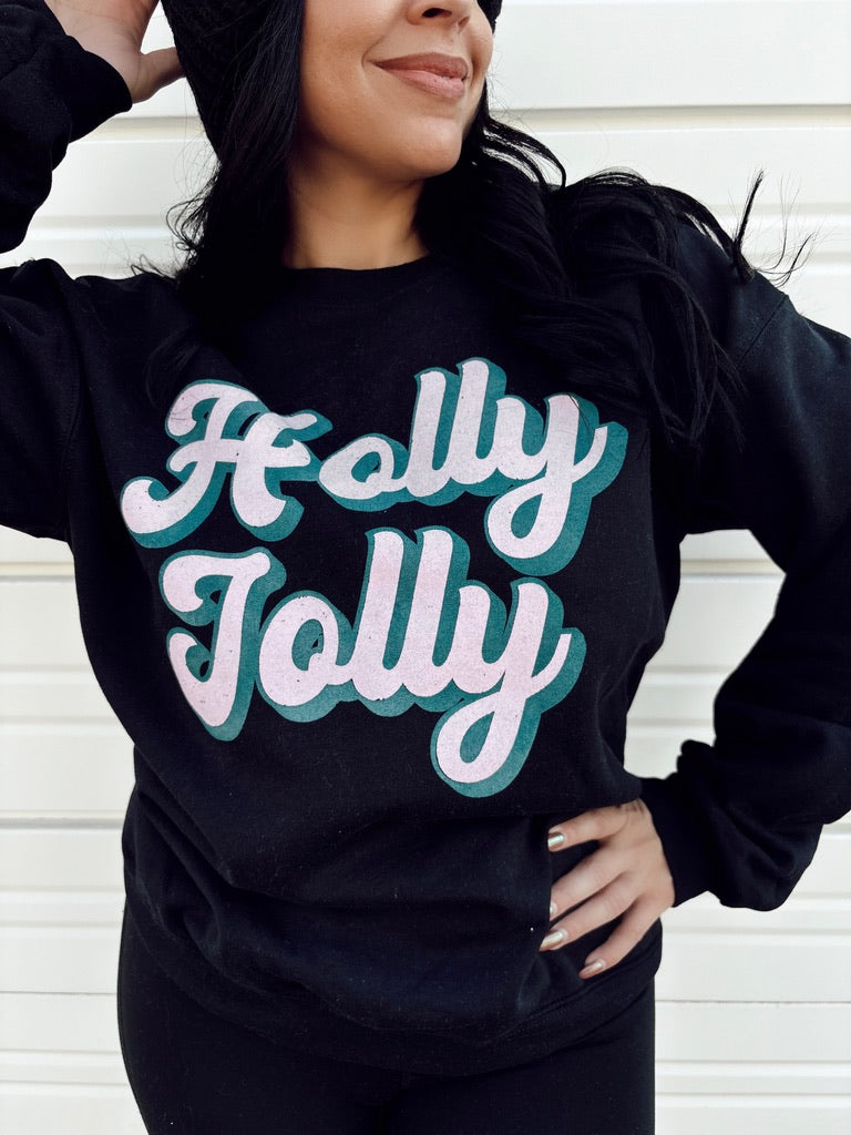 Holly Jolly - Christmas Graphic Oversized Sweatshirt