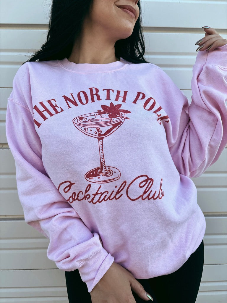 North Pole Cocktail Club - Christmas Graphic Oversized Sweatshirt