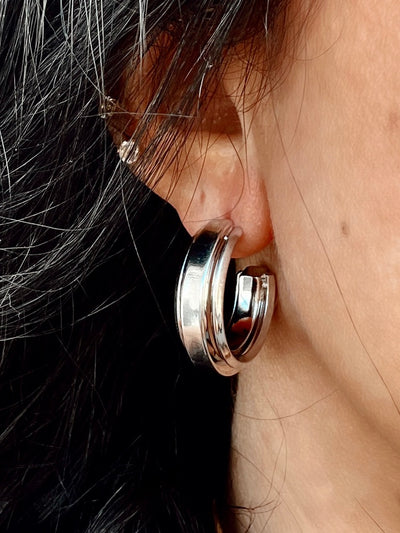 Forever Classic - Thick Banded Hoop Earring