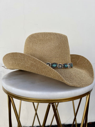 Cowgirl By The Coast - Cowboy Hat with Rhinestone Hat Band