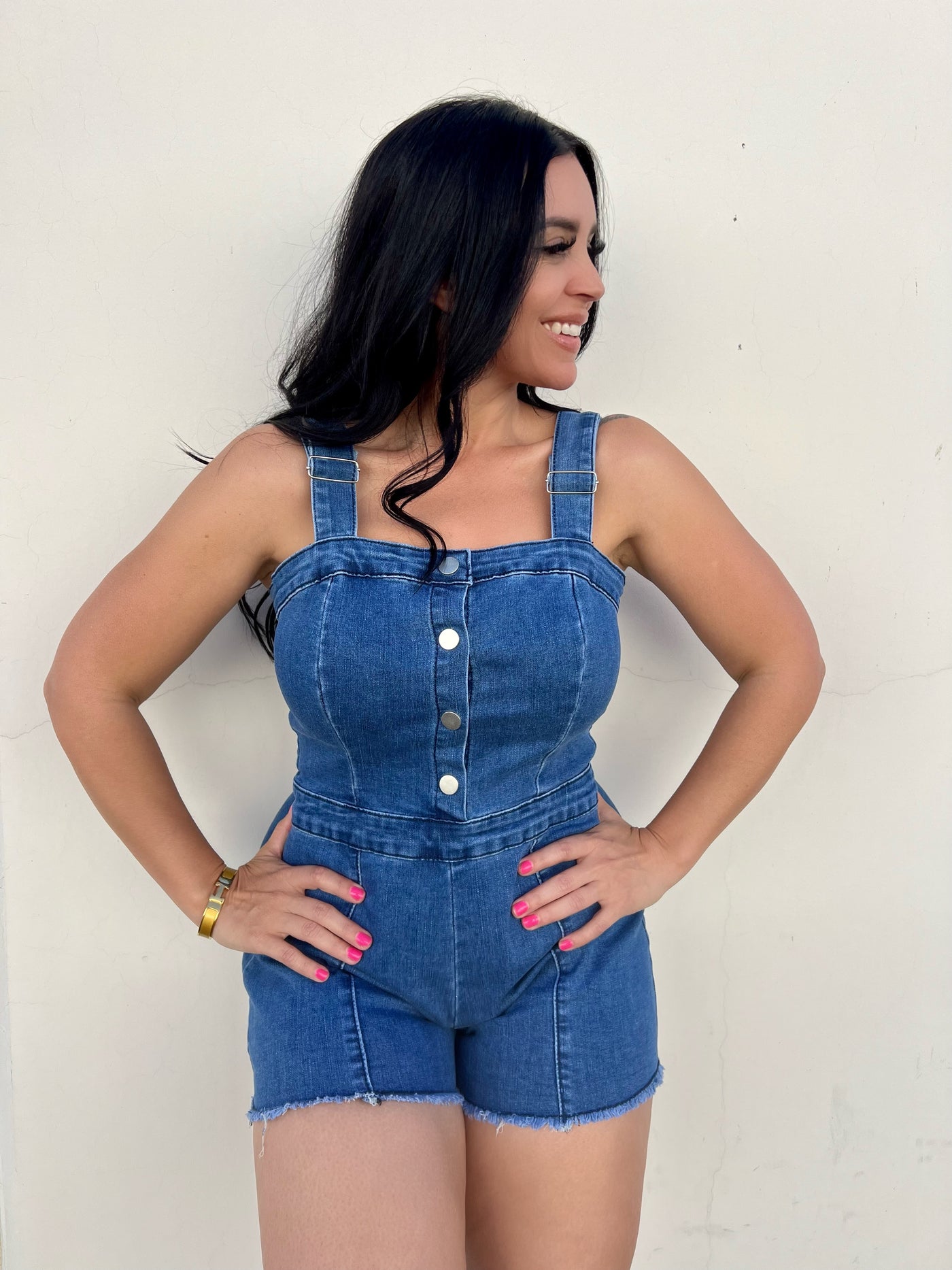She's Gone Country - Button Down Denim Romper