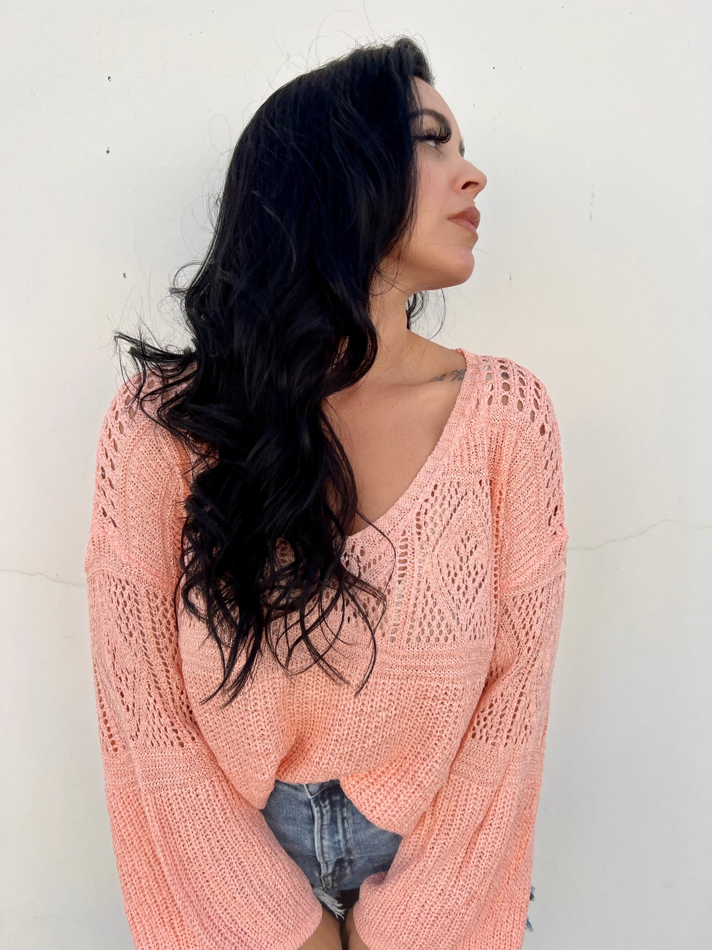 Life Well Lived - Bell Long Sleeve V-Neck Knit Top