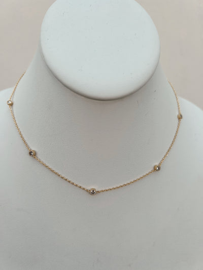 Special Touch - Pave Dainty Satellite Necklace