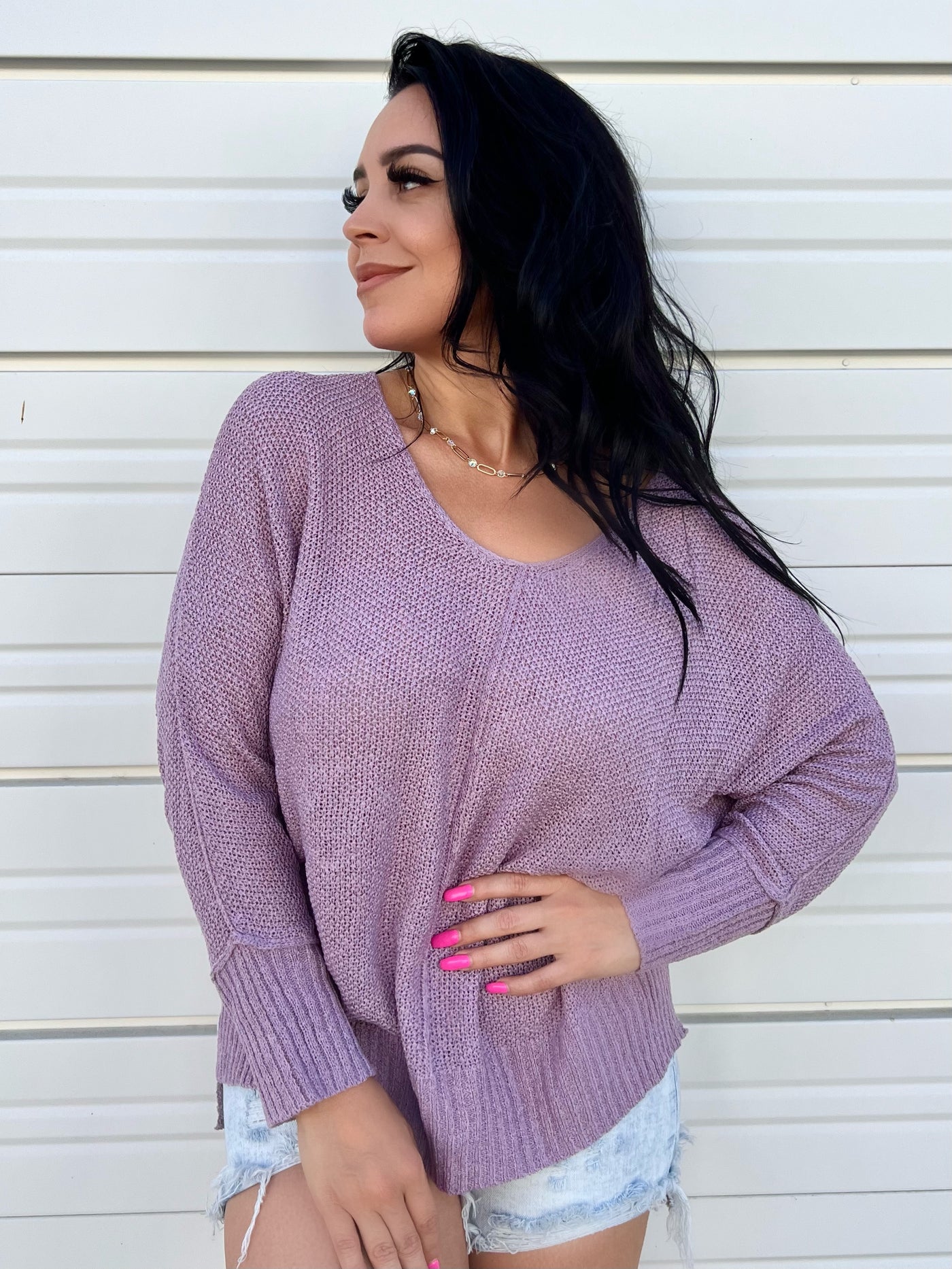 Gorgeous and Girly - Lightweight V-Neck Sweater