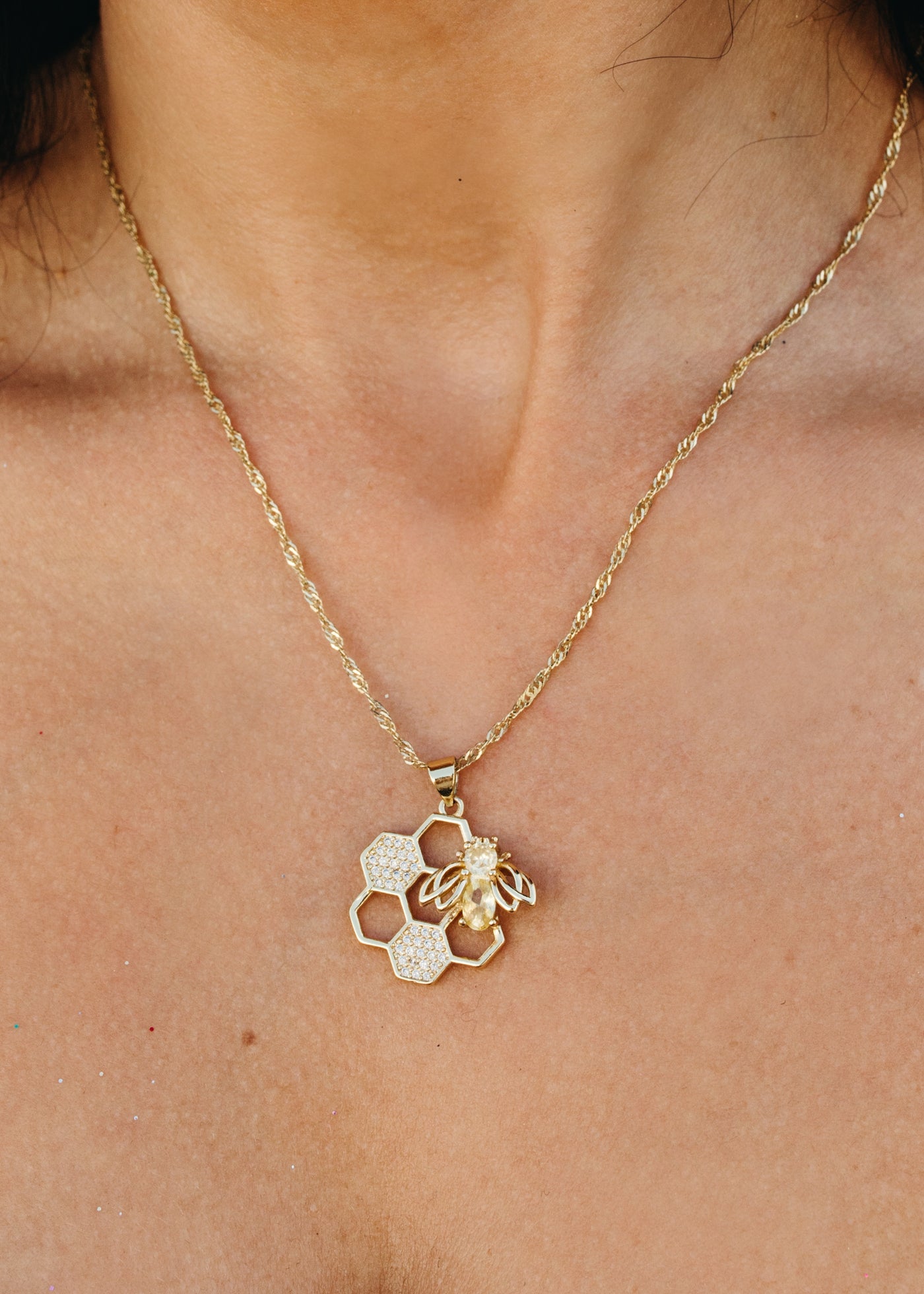 Queen Bee - Bee Charm Gold Necklace