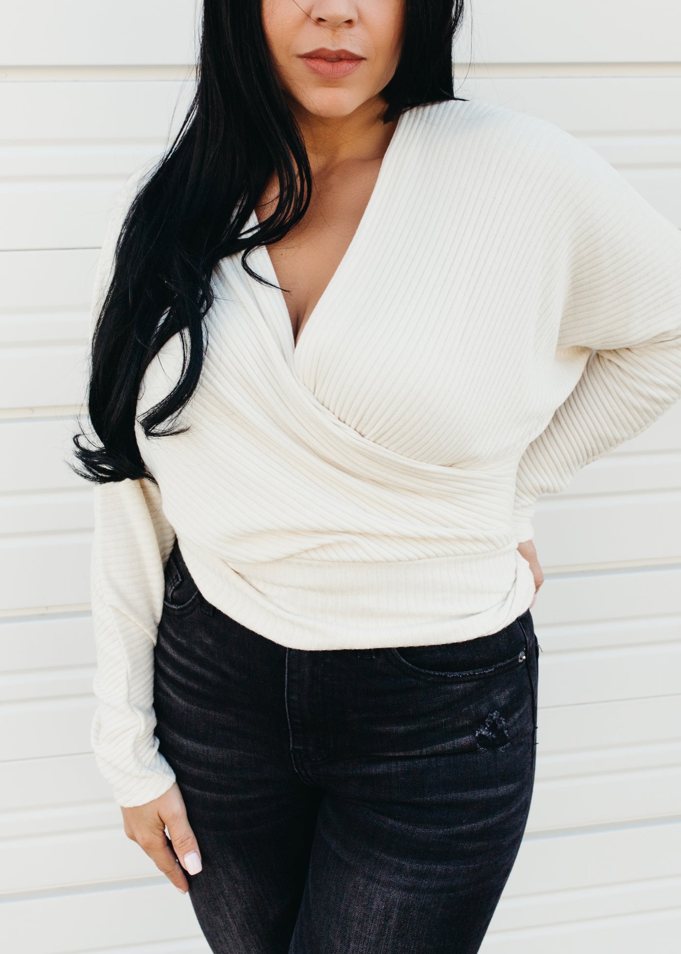 My Baby Loves Me - Ribbed Wrap Top