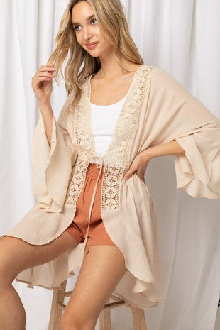 Sweet Like Sugar - Lace Detail Cardigan/Cover-up