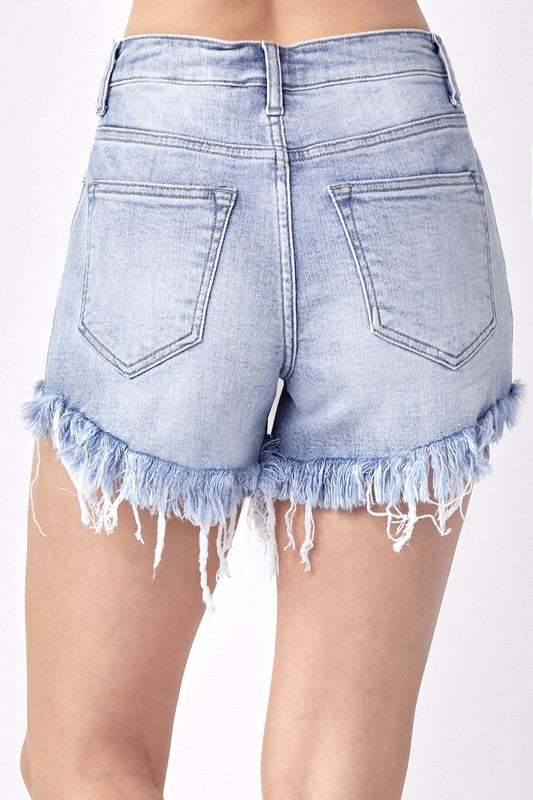 The Party's Here - High Waisted Distressed Shorties