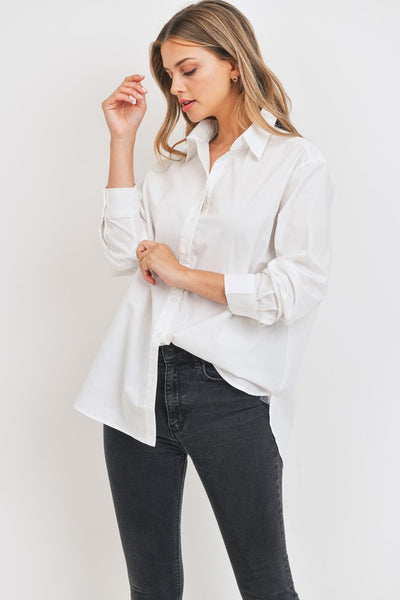 Need Your Approval - L/S Button Down Boyfriend Top