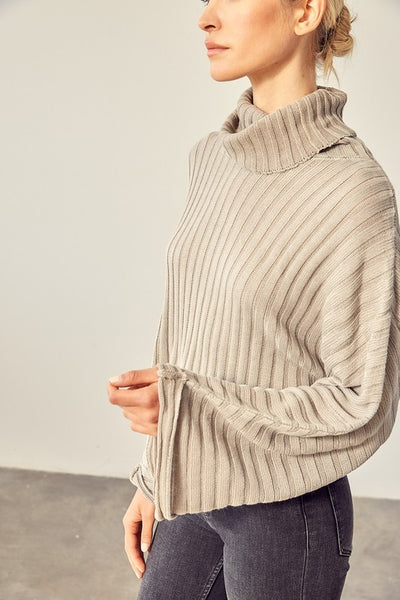 Winter Chic - Turtle Neck Garment Dye Sweater