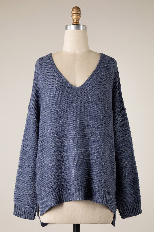 Winter Desires - V-Neck Knit Sweater