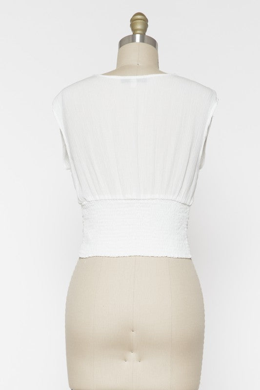 True Connection - Sleeveless Wrapped Crop Top
