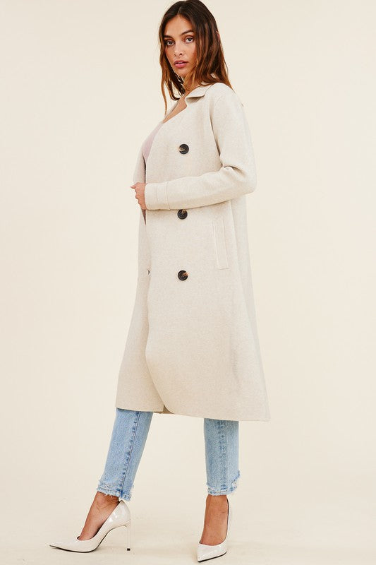Manhattan - Long Double Breasted Sweater Coat