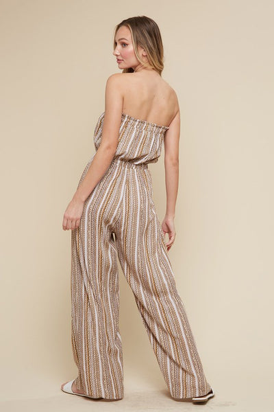 Vacation Bound - Printed Tube Jumpsuit