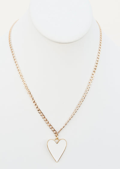 Shania - Small Enamel Heart Necklace