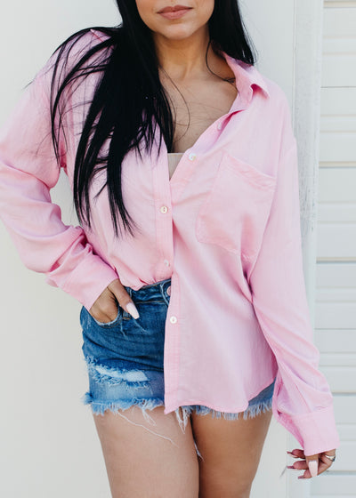 Making Me Blush - Silky Button Up