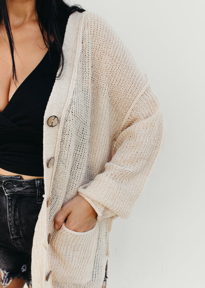 We Belong Together - Button Down Cable Knit Cardigan