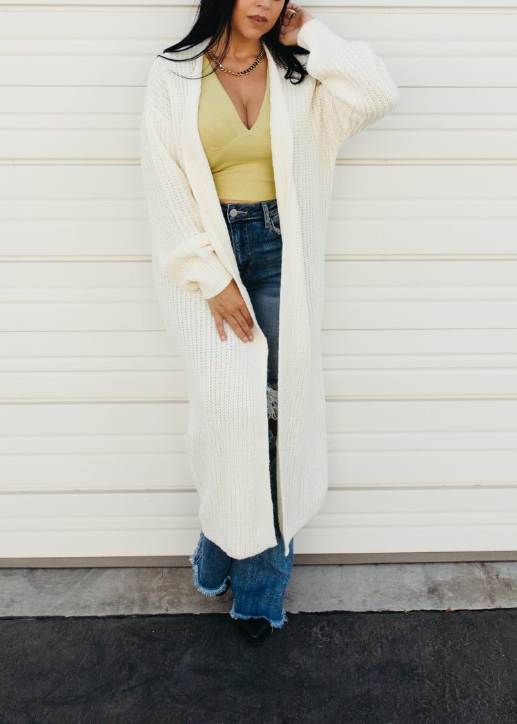 Keep Me Cozy - Open Front Long Cardigan