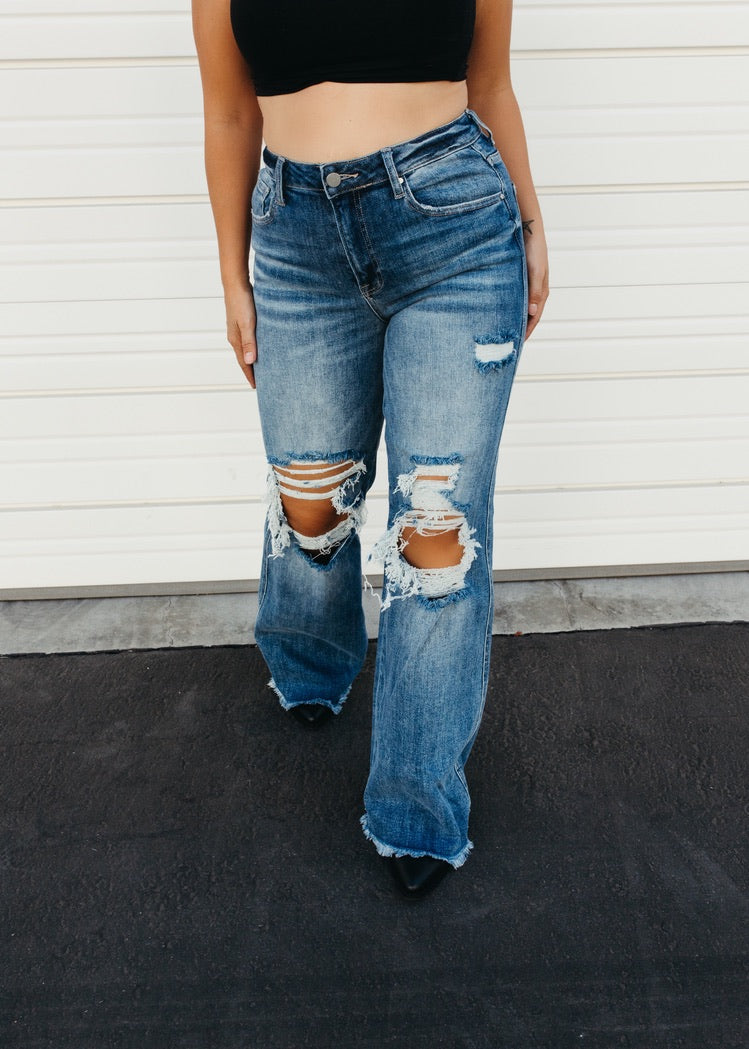 Boot Scootin' Boogie - High Rise Wide Leg Jeans