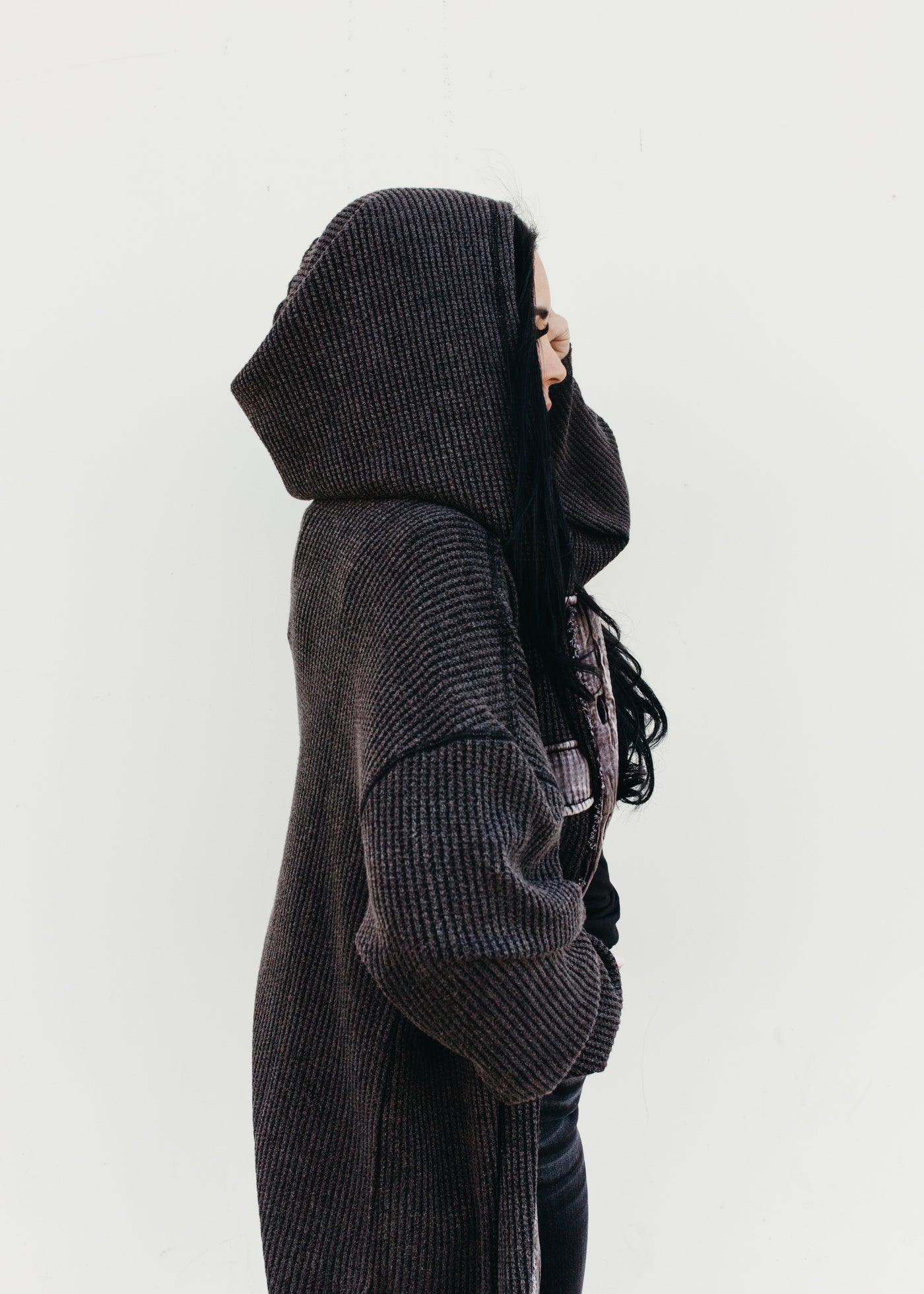 Where I Come From - Hooded Ribbed Knit Jacket