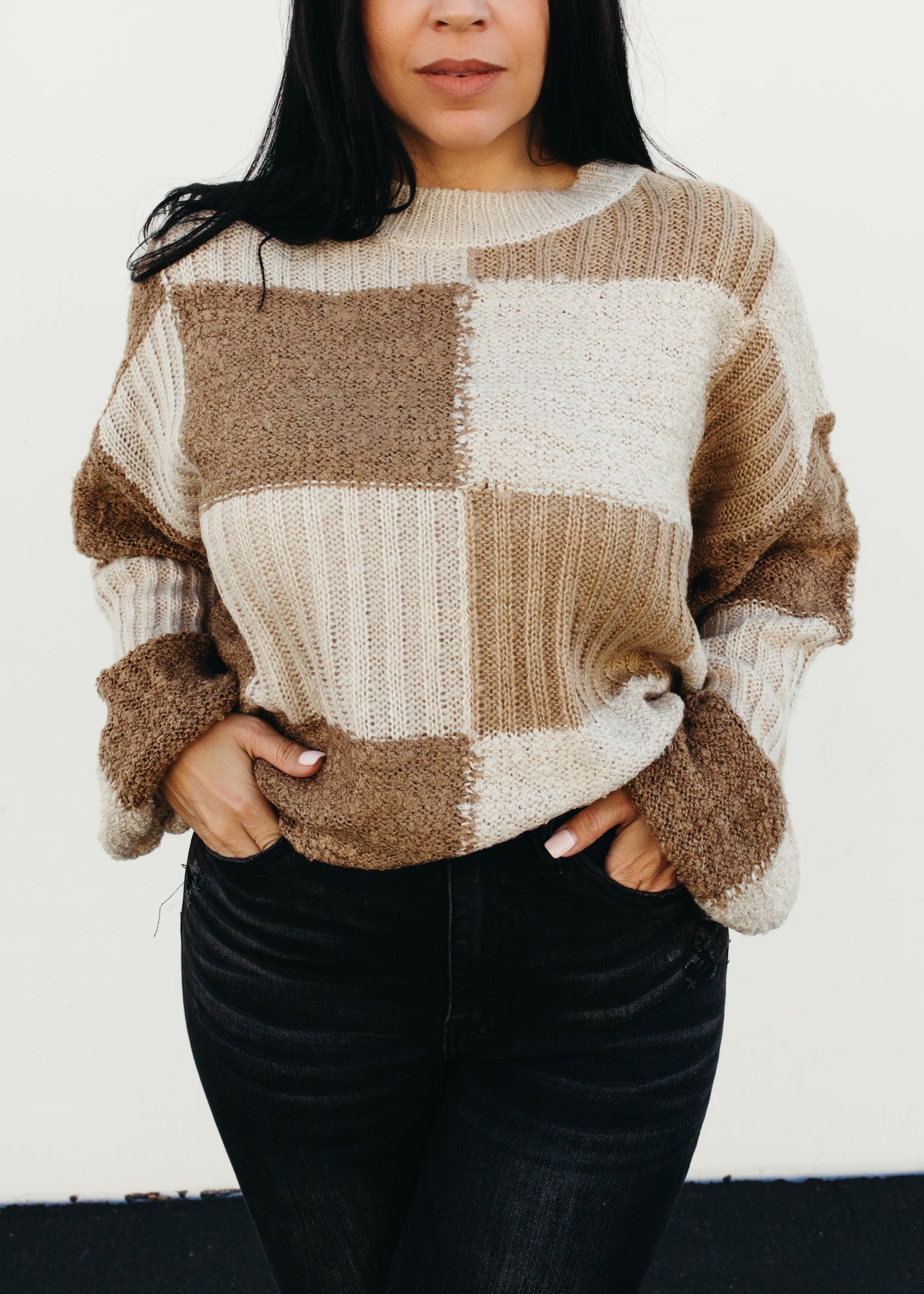 Checkered Past - Textured Checkered Sweater
