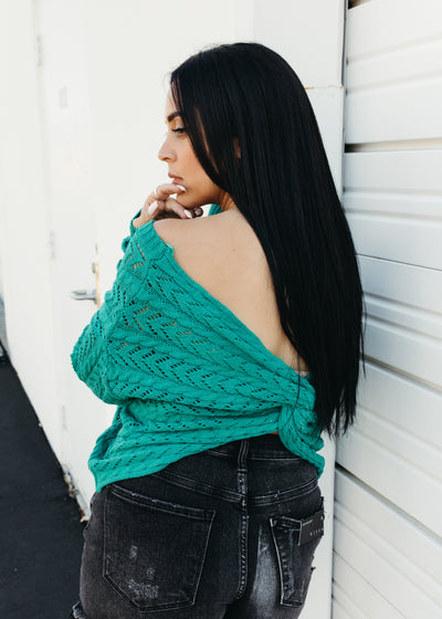Look Behind You - Reversible Twist Detail Crochet Pattern Knit Top