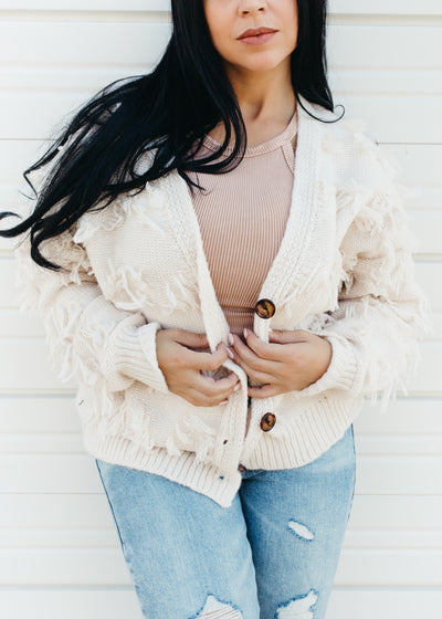 Keep It Country - Fringe Button Front Cardigan