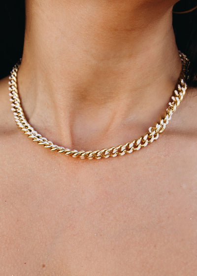 Favorite Layer - Enamel Cuban Chain Necklace