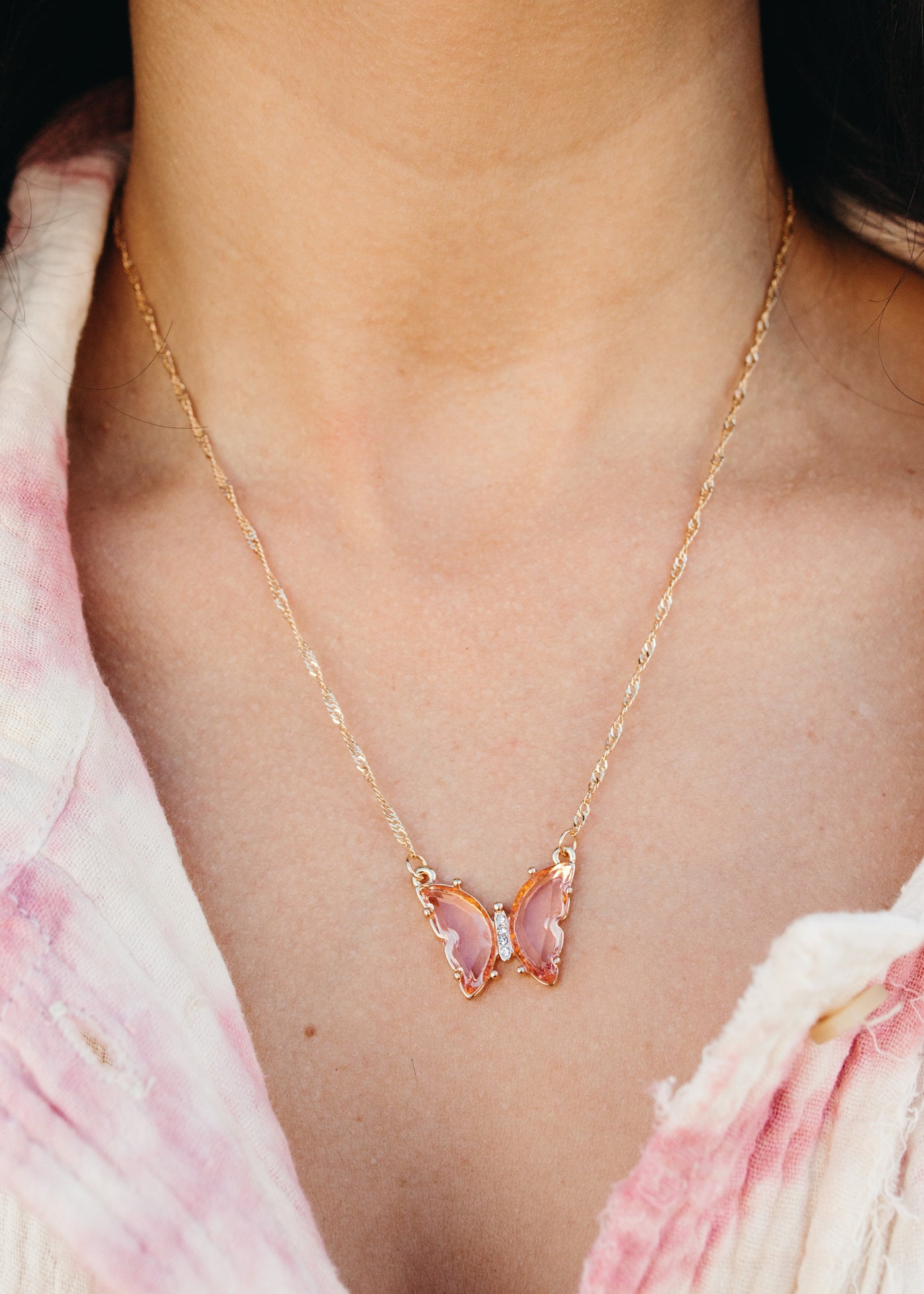 Marissa - Clear Butterfy Necklace