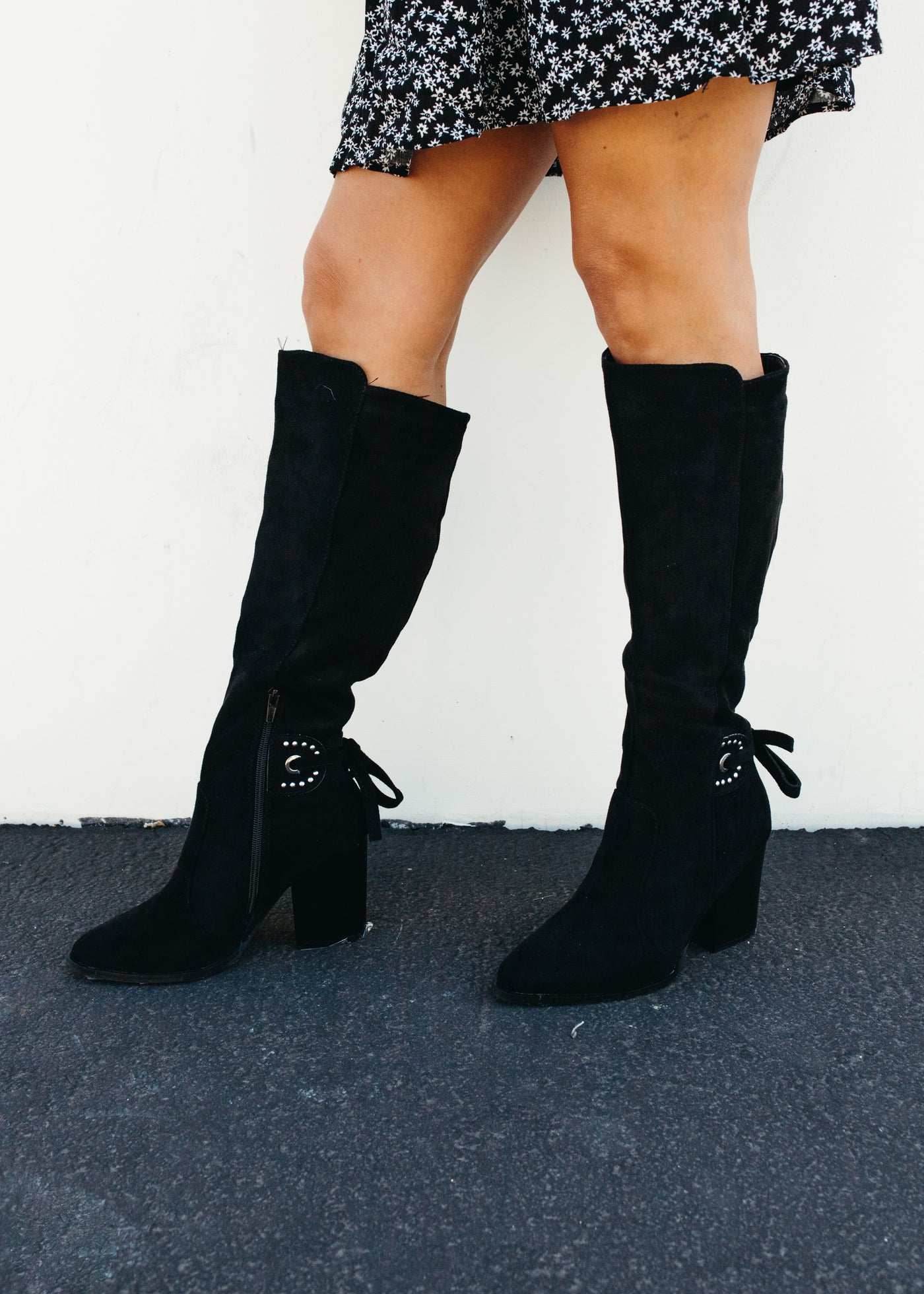 Rayna - Tied Knee High Boots