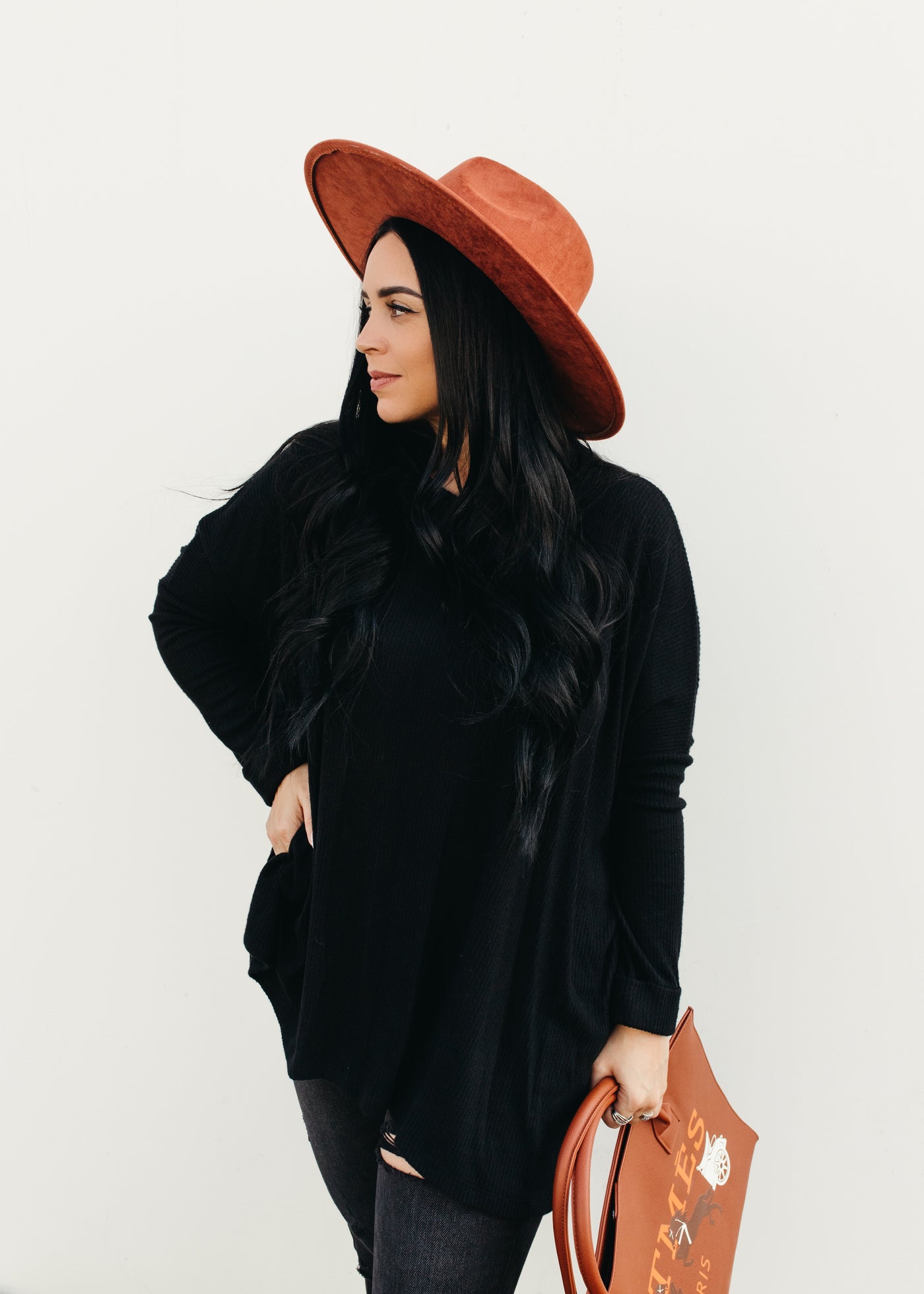 Helplessly Yours - Ribbed Oversized Dolman Top