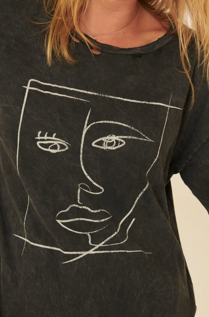 Two Faced - Abstract Faces Graphic Tee