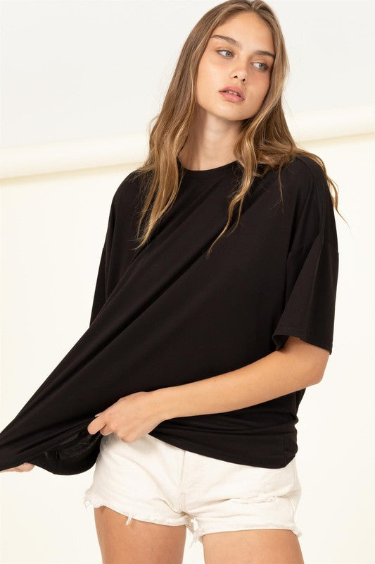 Committed To Casual - Oversized Short Sleeve Top