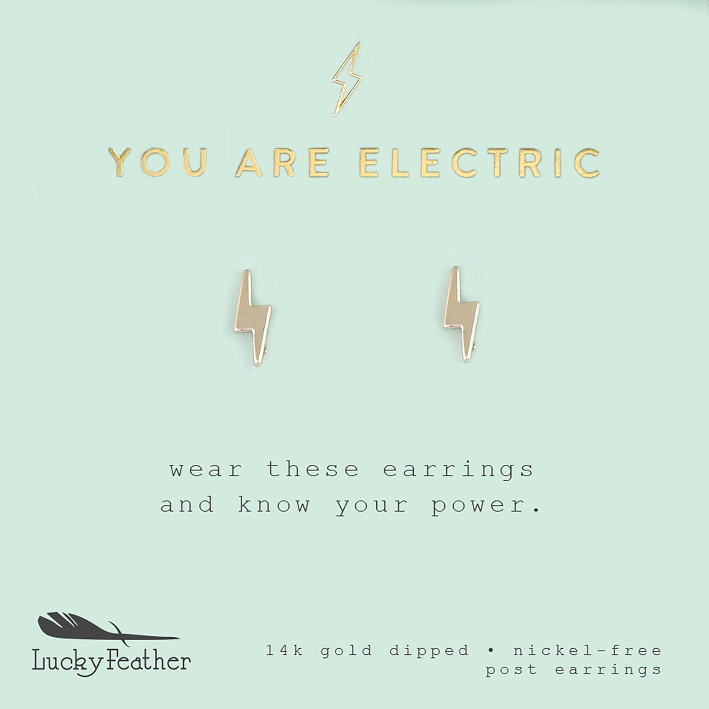 You Are Electric - Lightning Bolt Stud Earrings