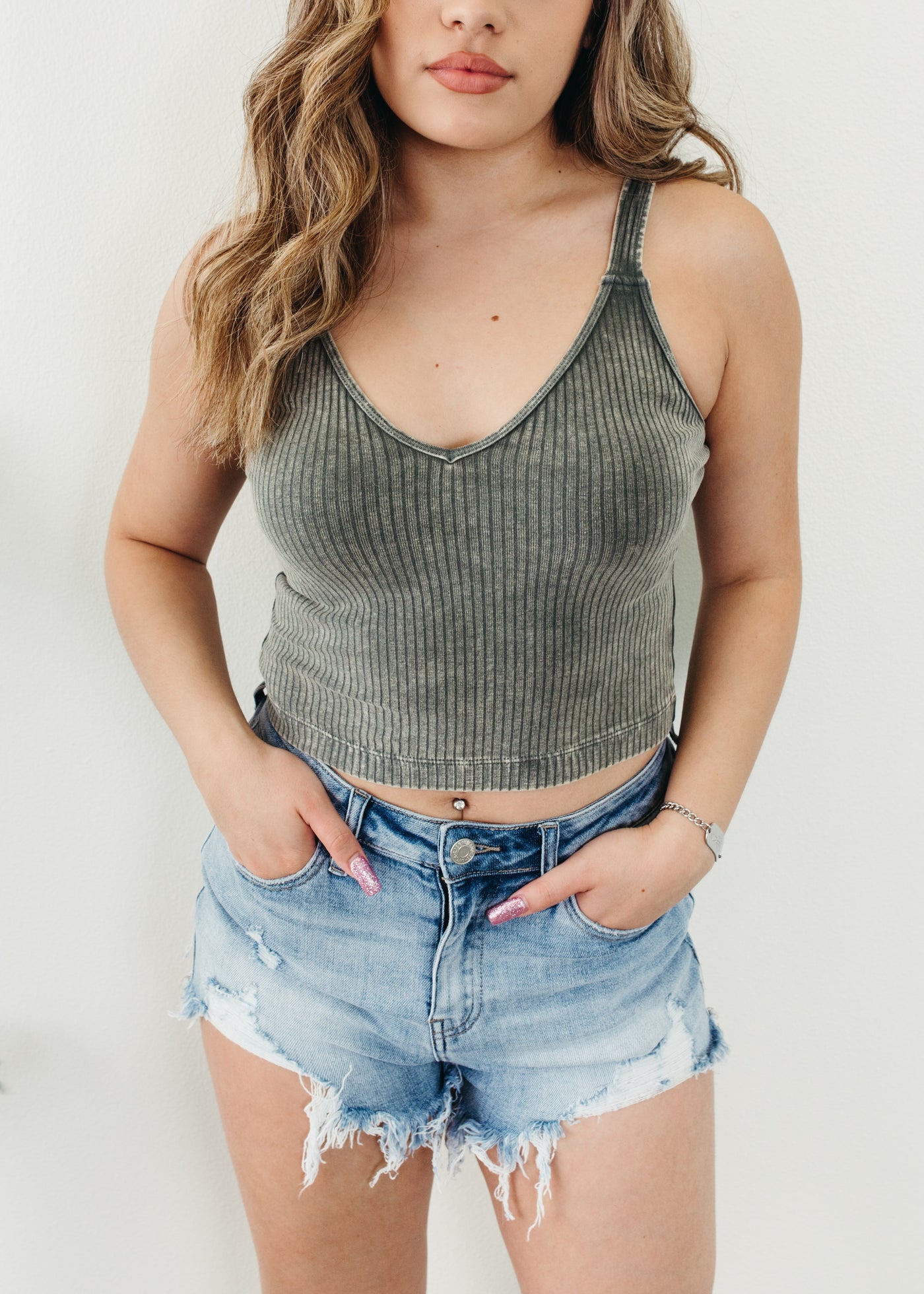 The Party's Here - High Waisted Distressed Shorties